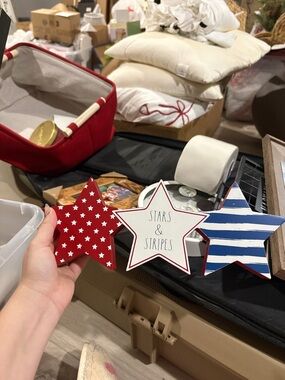 Stars & Stripes Wooden Star Trio - Patriotic Red, White & Blue Decor